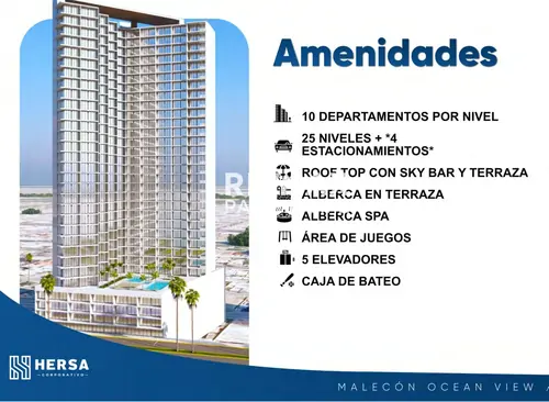 Condominio en venta en Mazatlán: Malecon Ocean View 130